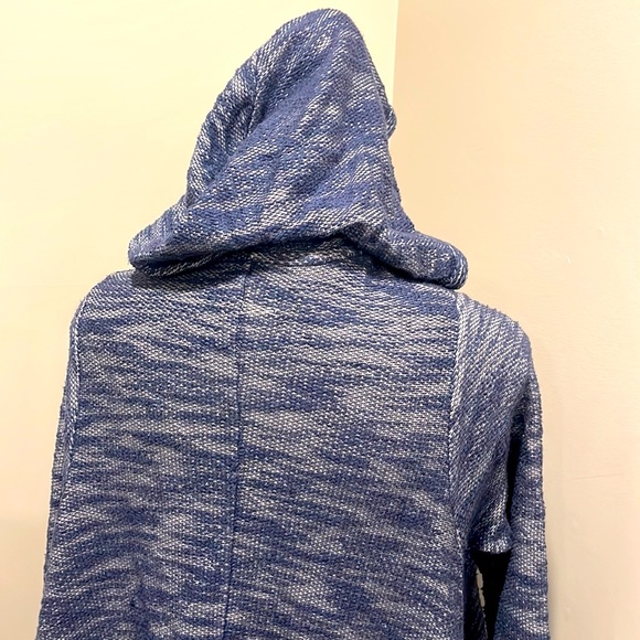 Hollister Blue Grey Mélange Open Front Cardigan with Hood - Picture 6 of 10